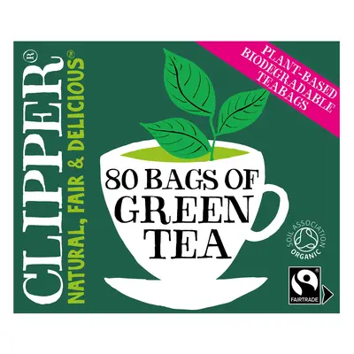 Clipper Organic Pure Green Tea Bags | Teabags (4 x Boxes of 80) | Bulk Buy for Office, Home & Ca