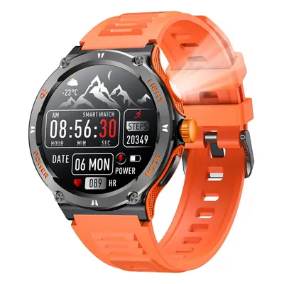 (orange) Smart Watch Men's Fitness Tracker - Bluetooth Call Answering - Android Ios