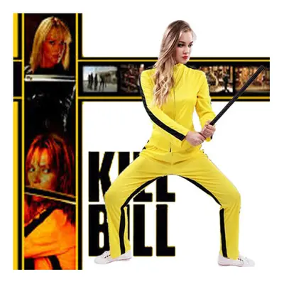 Kill Bill Costume Adult Uma Thurman Fancy Dress Ladies Womens Halloween Cosplay