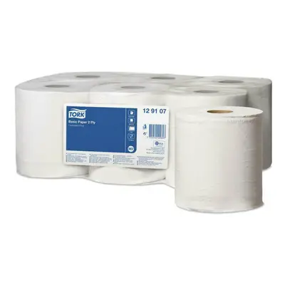 White Centre Feed Tork M2 Wiping Basic Paper Towel Roll Pack x 150m