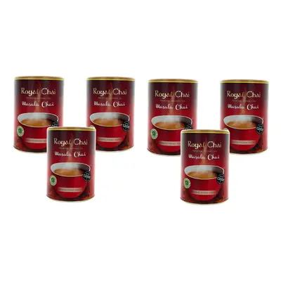 Royal Chai Masala Unsweetened Tub 400g (Pack of 6), Premium Instant Tea, Masala Tea, Natural Ins