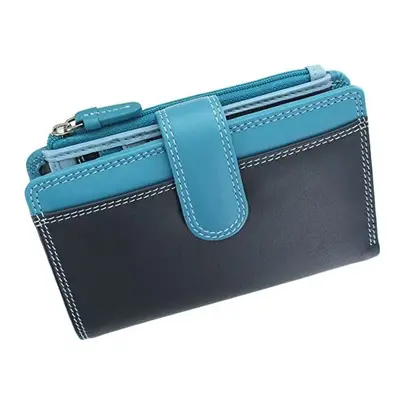 Visconti Rainbow Collection Cayman Leather Purse with RFID Blocking RB97 Blue Multi