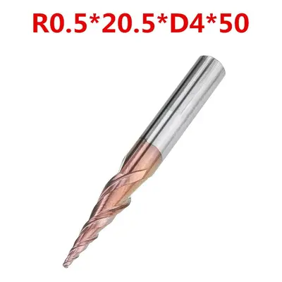 (R0.5*20.5*D4*50) Flutes R0.25/ R0.5/ R0.75/ R1.0 *20.5*D4*50 Ball Nose End Mill HRC50 Taper Mil