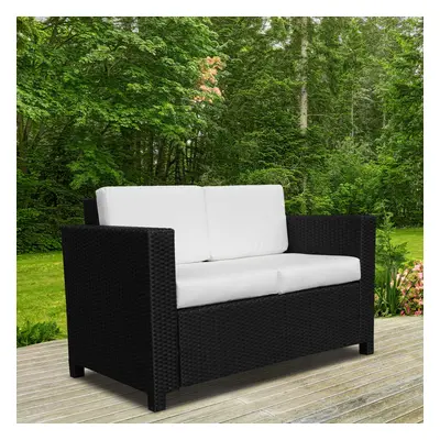 Outsunny Rattan Wicker 2-seat Sofa Loveseat Padded Garden Furniture