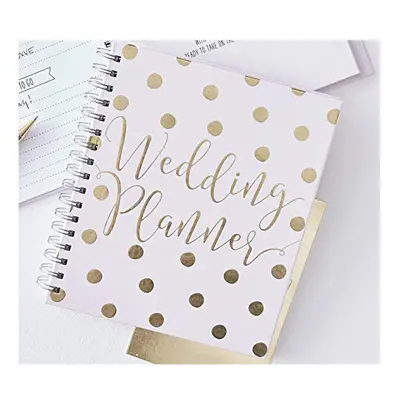 Pink & Gold Foiled Wedding Planner Organiser Book Pages Engagement Gift, Gold