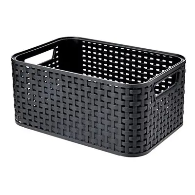 Style storage boxes baskets Storage basket Grey Rattan Monotone Bathroom Bedroom