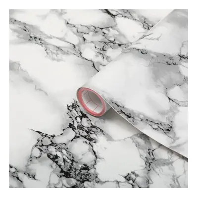 (67.5cm, 10m) MARBLE WHITE sticky back plastic vinyl wrap film