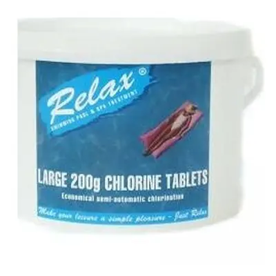 Relax 2Kg Large 200g Swimming Pool Chlorine Tablets Size: Single Large Blue/Green DiscountLeisur