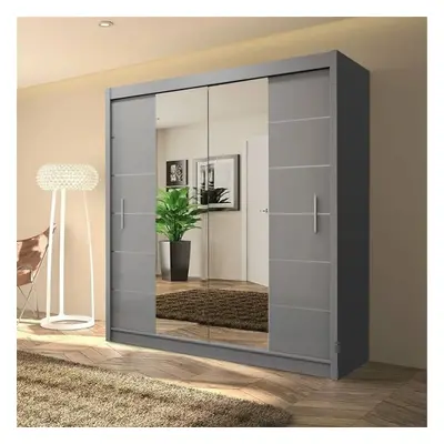 (180 cm , Grey ) Sliding Wardrobes 4U Eden Sliding Door Wardrobe