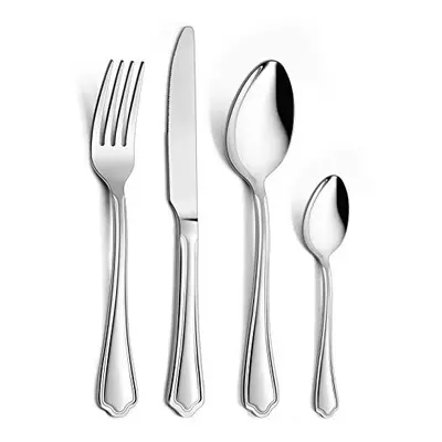 Cutlery Sets, Homikit Stainless Steel Piece Cutlery Set Include Metal Fork Knife Spoon, Silver D