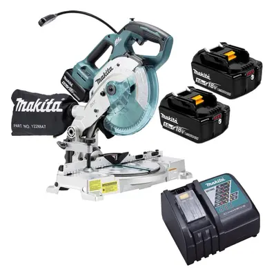 Makita 18v DLS600Z 165mm Cordless Brushless Double Bevel Mitre Saw x 5ah Batt