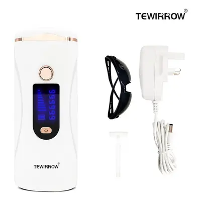 (white, UK Plug) TEWIRROW Hair Removal Instrument IPL Permanent Hair Removal Painless Electric H