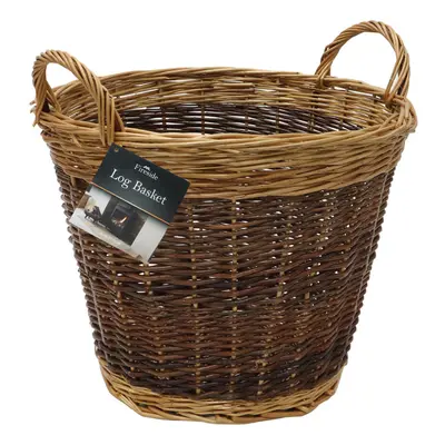 JVL Two Tone Willow Log Basket Medium