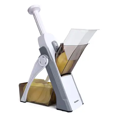 (Grey) Safest Mandoline Vegetable Slicer/Chopper, Potato Chip Cutter, Multifunctional Veg Choppe