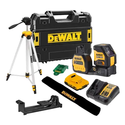 Dewalt DCE088D1G18 18v Cross Line Green Beam Laser 1x2.0Ah + DE0881 Tripod +Bag