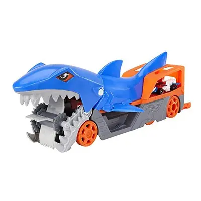 Shark Chomp Transporter Playset with One 1:64 Scale Car for Kids to Years Old, Shark Bite Hauler