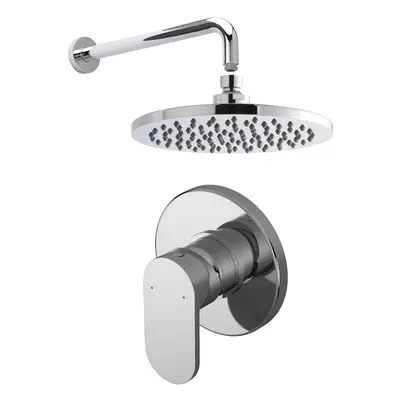 Current Shower Bundle Concealed Round Manual Valve, Arm & Head Kit - Chrome Balterley