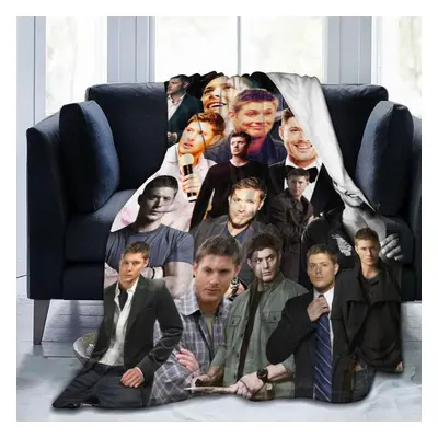 (200CM X 150CM) Jensen Ackles Fleece Throw Blanket, Ultra Soft Cozy Luxury Fuzzy Blanket for Cou