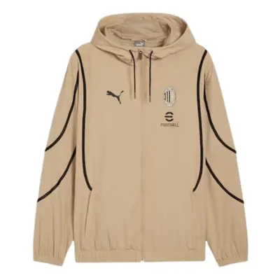 (L) AC Milan Prematch Woven Jacket (Tan)