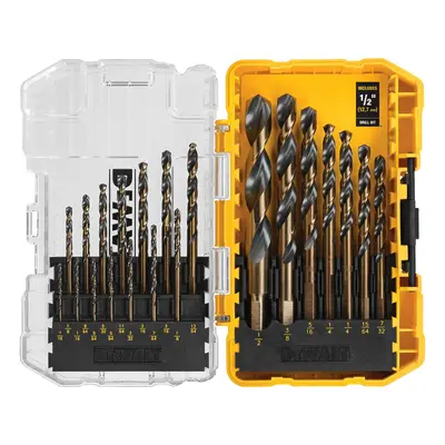 DEWALT Drill Bit Set 21-Piece Degree Split Point Degree Helix Black Oxide Coated For Plastic Woo