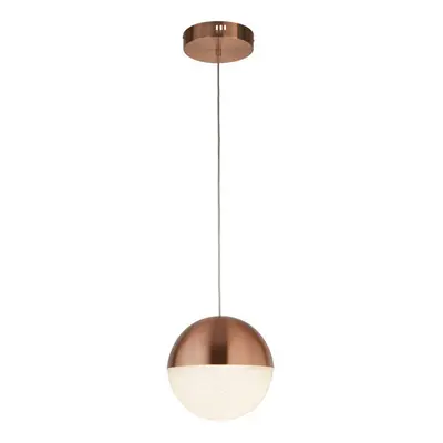 Searchlight Marbles LED Pendant Copper, Crushed Ice Shade