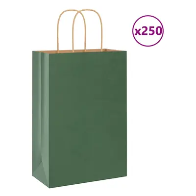 (green, x x cm) vidaXL Paper Bags pcs with Handles Brown 21x11x36 cm Paper Grocery Bag