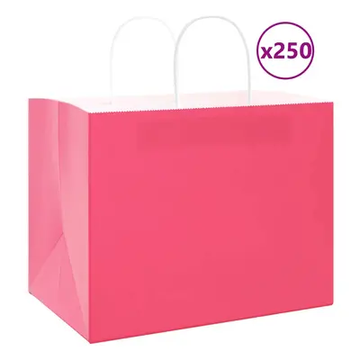 (pink, x x cm) vidaXL Paper Bags pcs with Handles Brown 21x11x36 cm Paper Grocery Bag