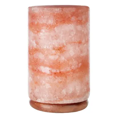 Premier Housewares Cylinder Salt Lamp with EU Plug Himalayan Rock Salt Lamp Bedroom Lamp Wooden 