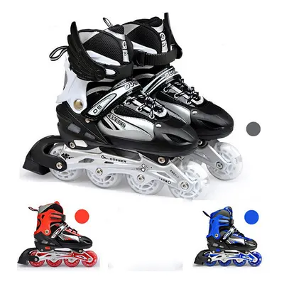 Unisex Adjustable Four Flashing Wheels Skates Shoes Wear-resisting Rollerblade Skate Shoes