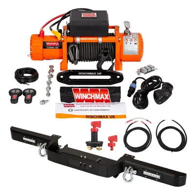 13,500lb 12V Winch. 25m x10 mm Armourline Rope. Defender Winch Bumper.