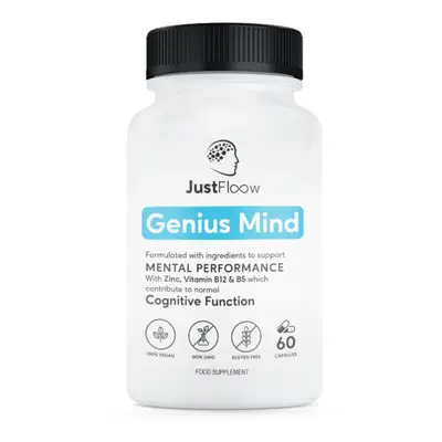 JustFloow Genius Mind | Cognitive Enhancer | Nootropic Supplement That Boost Energy, Focus, Memo