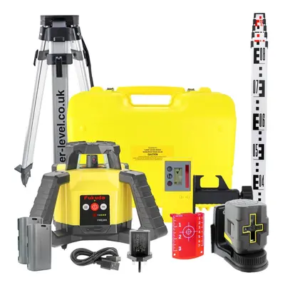 Fukuda FRE-205 DUO Laser Level Kit with Cross Line, Tripod & Staff