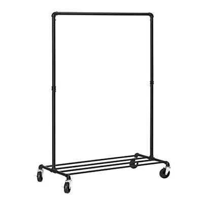 SONGMICS Heavy Duty Metal Clothes Rack on Wheels, Holds kg, Industrial Design, Coat Stand with C