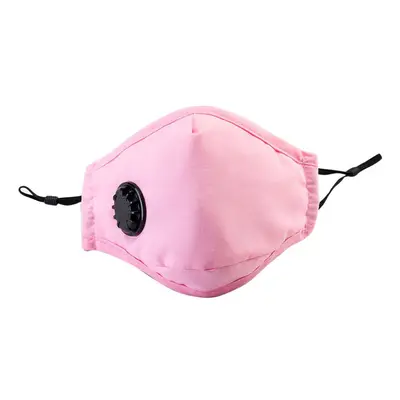 (Pink) Mouth Cover with Filters Dustproof Respirator Breathing Valve Washable Reusable Stop Fog 