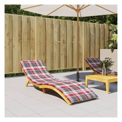 vidaXL Sun Lounger Cushion Red Check Pattern 200x60x3cm Oxford Fabric