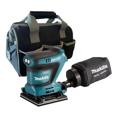 Makita DBO480Z 18v LXT 114mm 1/4 Sheet Finishing Cordless Palm Sander + Tool Bag