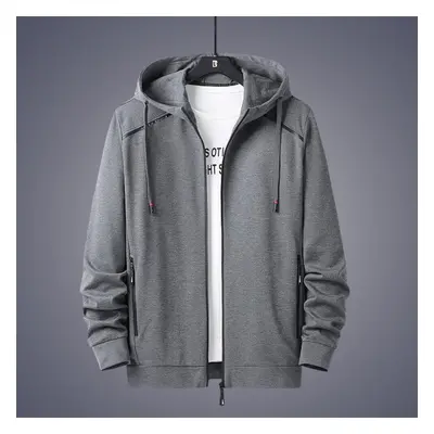 (grey, L) Autumn And Winter Men &apos;s Clothing Jacket Large Size Casual Fashion Solid Color St