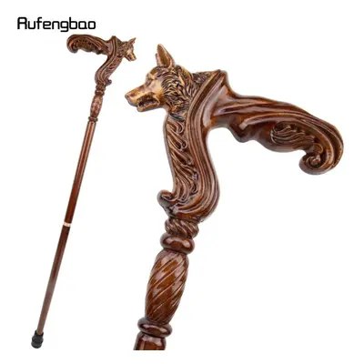 (as the picture) Wolf Brown Wooden Fashion Walking Stick Decorative Vampire Cospaly Party Wood W