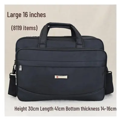 (black, Large, inches, 8119) Men&apos;s Canvas Business Briefcase with Large Capacity for Laptop