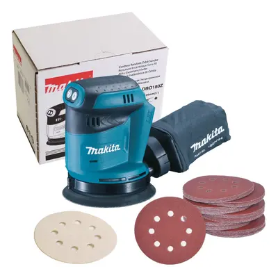 Makita DBO180Z 18v LXT Lithium Ion Random Orbital Sander 125mm Body + Sheets