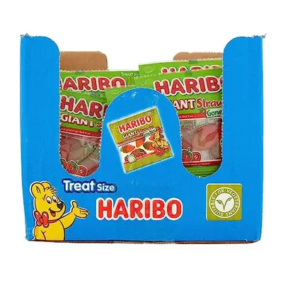 Haribo Giant Strawbs Gone Mini x Mini Bags Vegetarian Strawberry Sweets, (1.6 kg)