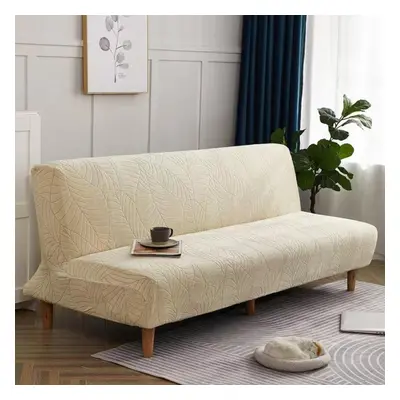 (beige,yellow, Universal) Waterproof Sofa Bed Cover Armless Folding Sofa Bench Solid Stretch Hig