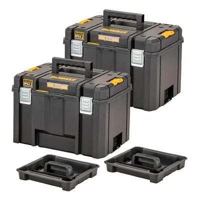 2X Dewalt DWST83346-1 TSTAK 2.0 VI Deep Tool Storage Case Heavy Duty + Tote Tray