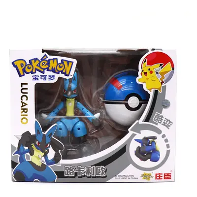 (Lucario) Pokemon Ball Action Figures Toy Set Transformable