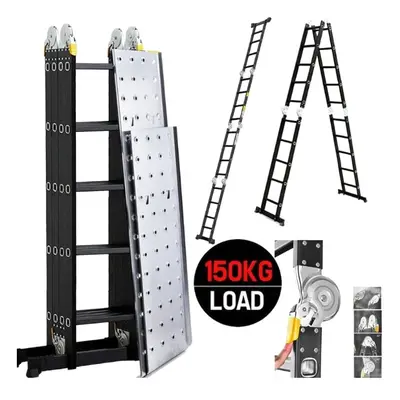 14in1 5.7M Aluminium Folding Ladder Multi Position Purpose Safety Step