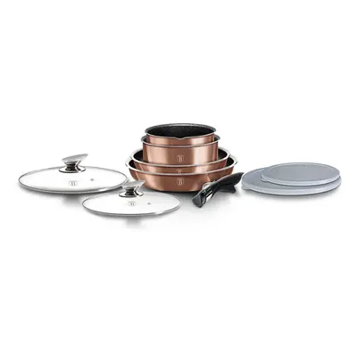 (Rose Gold) Berlinger Haus 9Pc Space Saving Pots and Pans Set