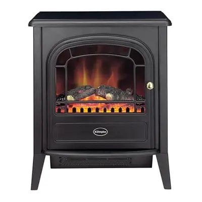 Dimplex Club Optiflame Electric Stove, Matt Black Free Standing Electric Fireplace with Artifici