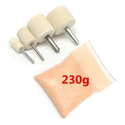 Polishing Kit 230g Cerium Oxide Polishing Powder with 4pcs Polishing Wheels