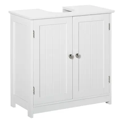 kleankin 60x60cm Under-Sink Storage Cabinet w/ Adjustable Shelf White