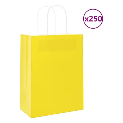 (yellow, x x cm) vidaXL Paper Bags pcs with Handles Brown 21x11x36 cm Paper Grocery Bag